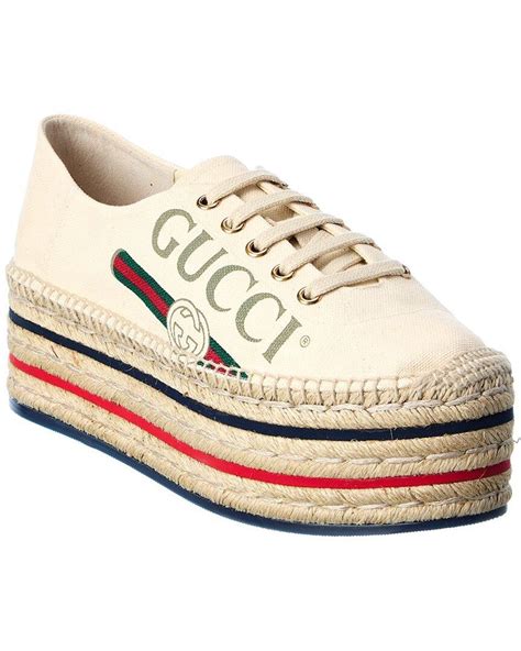 gucci canvas espadrilles|gucci espadrilles white.